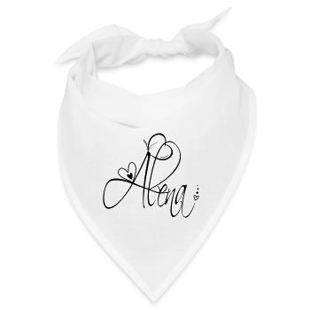 Alena Name Vorname Mädchen Kalligrafie Dekor - Bandana - Weiß - Vorne