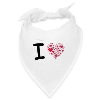 i love - Bandana - Weiß - Vorne