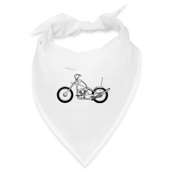 Chopper Motorrad - Bandana - Weiß - Vorne