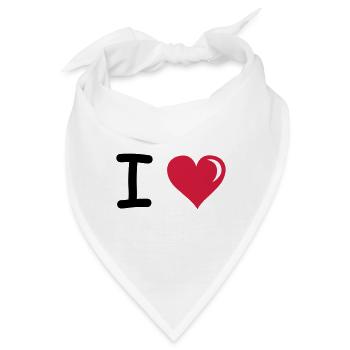 i love - Bandana - Weiß - Vorne
