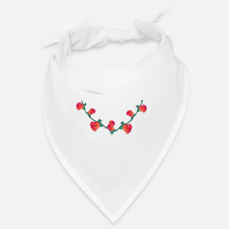 Ligne Rose Coeur Fleur Rose Forme Fleurs Bandana