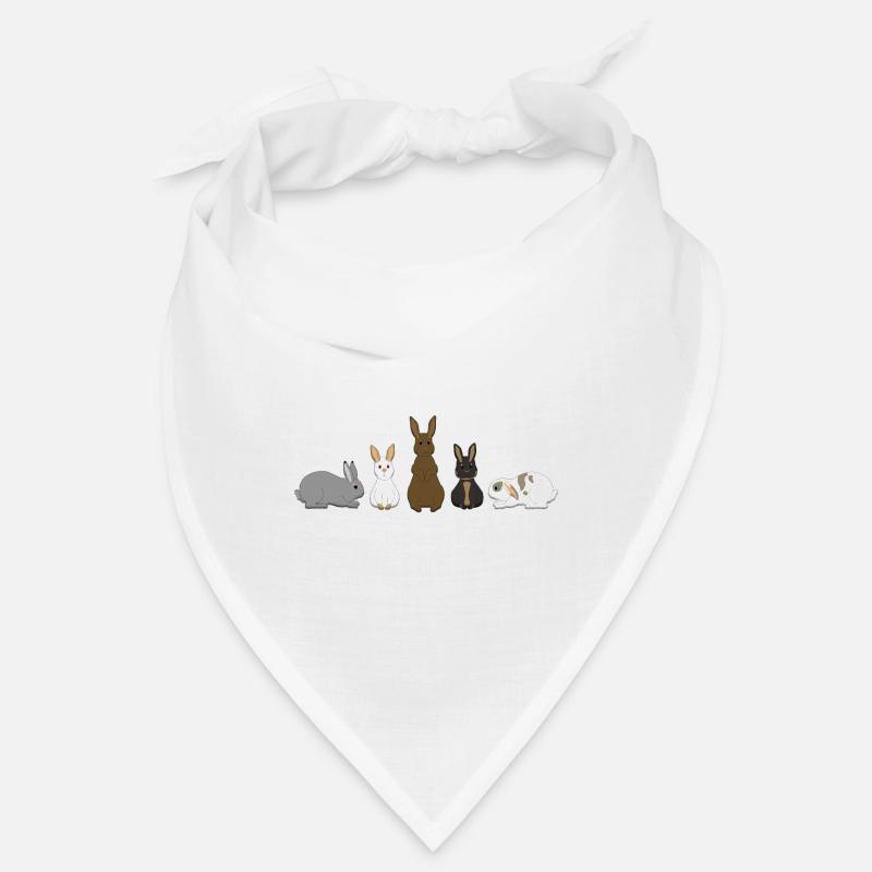 5 Kaninchen - Bandana - Weiß