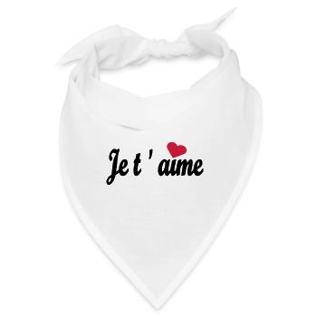 Je t ´aime - Bandana - Weiß - Vorne