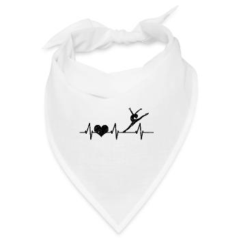 Ballett Tänzerin Tanz Herzschalg Liebe Tanzsport - Bandana - Weiß - Vorne