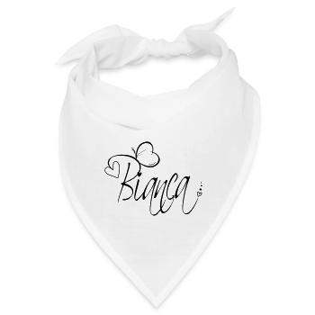 Bianca Name Vorname Mädchen Kalligrafie Dekor - Bandana - Weiß - Vorne