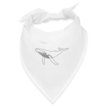 Wal - Buckelwal - Meeressäuger - Geschenk - Bandana - Weiß - Vorne