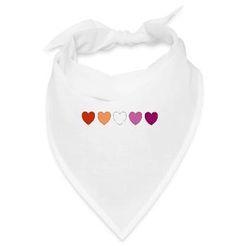 Subtile lesbische Pride-Herzen - Bandana - Weiß - Vorne