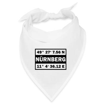 Nürnberg Koordinaten Stadt Nürnberg - Bandana - Weiß - Vorne