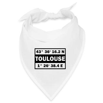 Toulouse Koordinaten Stadt Toulouse - Bandana - Weiß - Vorne