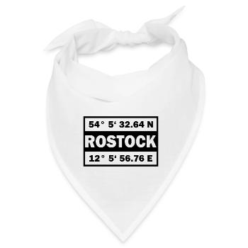 Rostock Koordinaten Hansestadt Rostock - Bandana - Weiß - Vorne