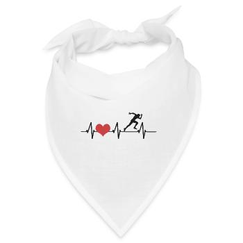 Laufen Joggen Sport Herzschlag Geschenk - Bandana - Weiß - Vorne