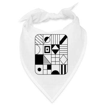Abstraktes Grafik-Muster in Raster / Pattern - Bandana - Weiß - Vorne