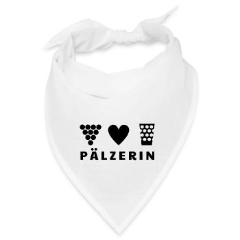 Pälzerin! Trauben Wein Herz Dubbeglas - Bandana - Weiß - Vorne