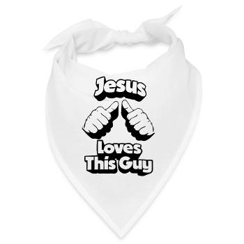 Jesus loves This Guy - Bandana - Weiß - Vorne