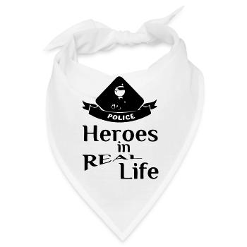 Heroes in Real Life (Polizei) Geschenk - Bandana - Weiß - Vorne