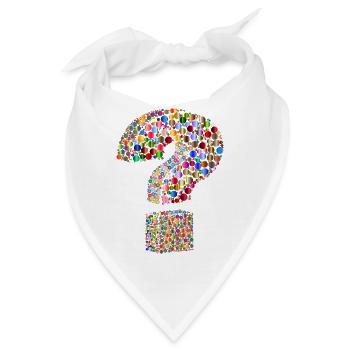 Regenbogenfarbenes Fragezeichen - Bandana - Weiß - Vorne
