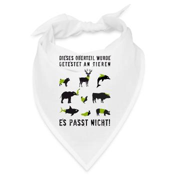 Getestet an Tieren | Tiere | Lustig | Humor | Tier - Bandana - Weiß - Vorne