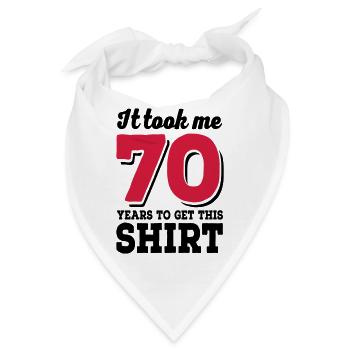 70 Geburtstag - Bandana - Weiß - Vorne