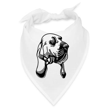 Bloodhound - Hunderasse - Bandana - Weiß - Vorne