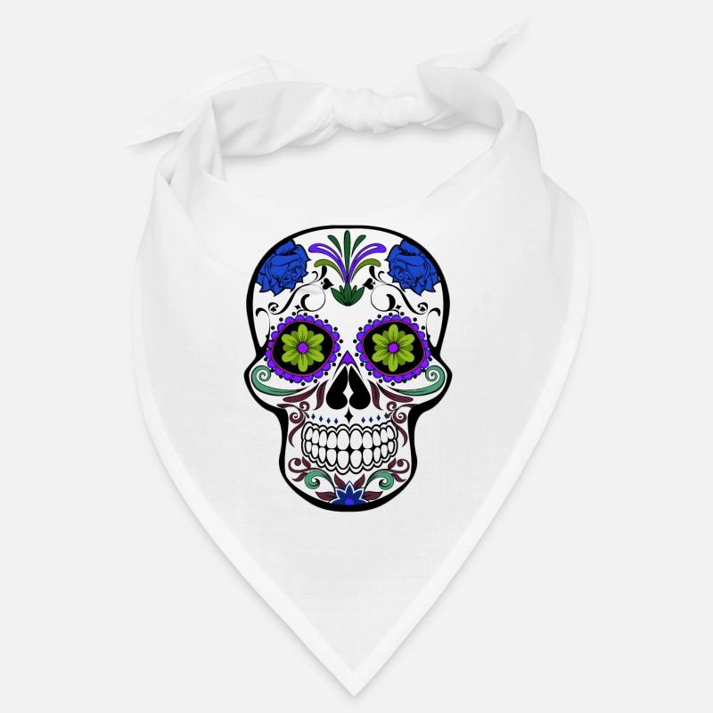 mexikanischer Schädel - Bandana - Weiß