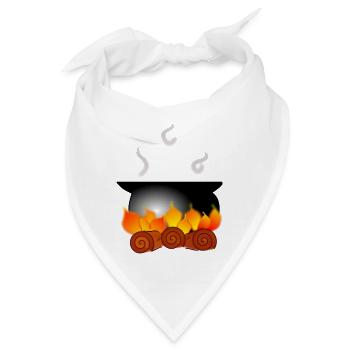 Kessel auf Feuer - Bandana - Weiß - Vorne