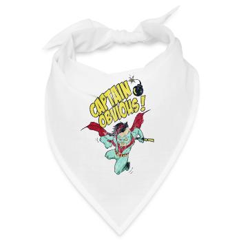 CAPTIAN OBVIOUS - Superhelden Punk Comic Geschenk - Bandana - Weiß - Vorne