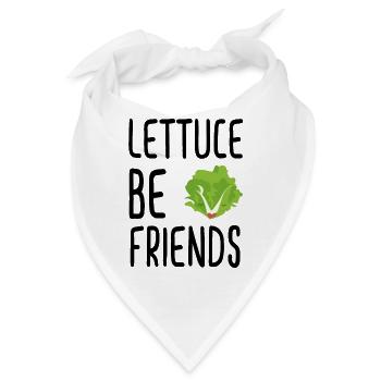 Lettuce Be Friends #lettuce #illustration #veggie - Bandana - Weiß - Vorne