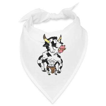 Kuh Stier - Bandana - Weiß - Vorne