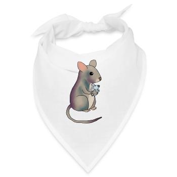 Maus mit Maus - Bandana - Weiß - Vorne