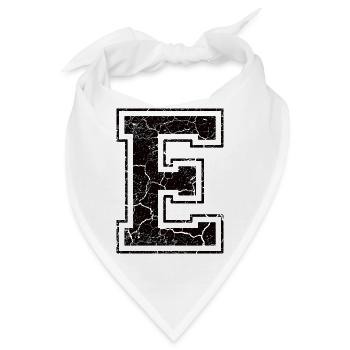 Buchstabe E im Vintage-Shabby-Chic - Bandana - Weiß - Vorne