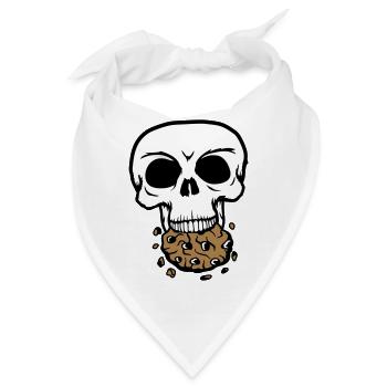 schaedel tot tod sterben kopf knochen skelett tote - Bandana - Weiß - Vorne