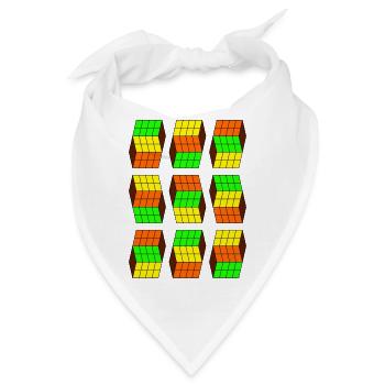 Nerd Geek Würfel Geometrie unmögliche Form Viereck - Bandana - Weiß - Vorne