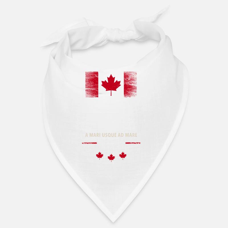 Canada Maple Leaf Ottawa Montreal Vancouver Quebec - Bandana - white