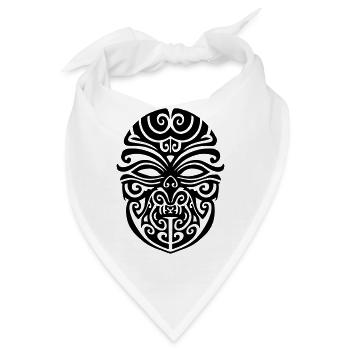 maori tribal skull tattoo ink geek fun gamer - Bandana - Weiß - Vorne