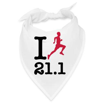 I Run 21.1 KM (Half Marathon Distance) - Bandana - Weiß - Vorne