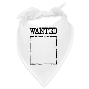 Wanted $ Boarder Frame Rahmen -> zum einschreiben - Bandana - Weiß - Vorne