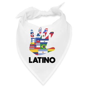 Latino Lateinamerika Flaggen Schwarz - Bandana - Weiß - Vorne