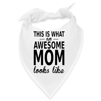 awesome mom - Bandana - Weiß - Vorne