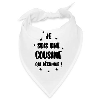 Onkel / Tante / Vetter / Cousin / Kusine - Bandana - Weiß - Vorne