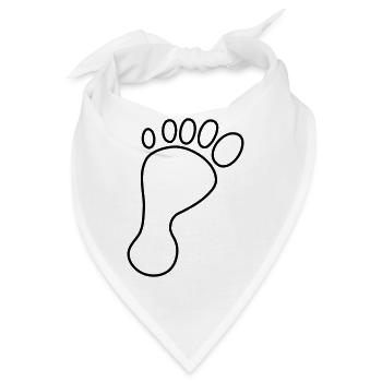 barfuss fußabdruck füße - Bandana - Weiß - Vorne