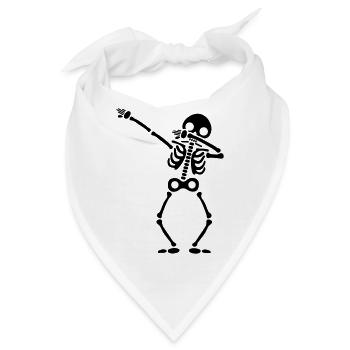 Skelett dab - Bandana - Weiß - Vorne