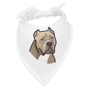American Bully - Kopf (Farben) - Bandana - Weiß - Vorne