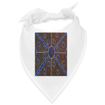 Kunst der australischen Aborigines - Bandana - Weiß - Vorne