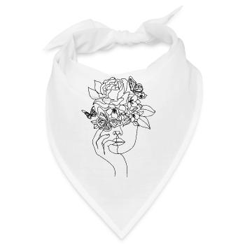Blumen im Haar - Bandana - Weiß - Vorne