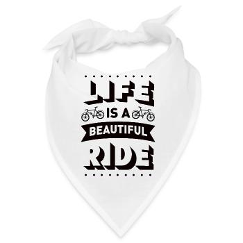 Life Is A Beautiful Ride E-Bike Cycling Bike - Bandana - Weiß - Vorne