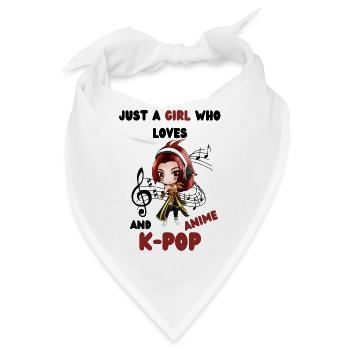 K- Pop Anime Koreanischer Pop - Bandana - Weiß - Vorne