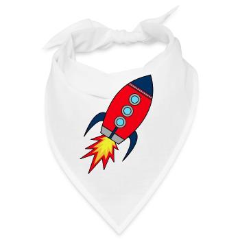 Rakete Startup | Raktenstart | Kinderrakete Schule - Bandana - Weiß - Vorne