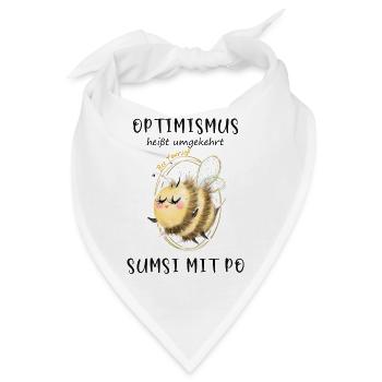Biene Optimismus Sumsi mit Po - Bandana - Weiß - Vorne