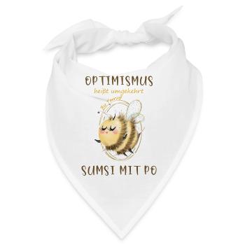 Biene Optimismus Sumsi mit Po - Bandana - Weiß - Vorne