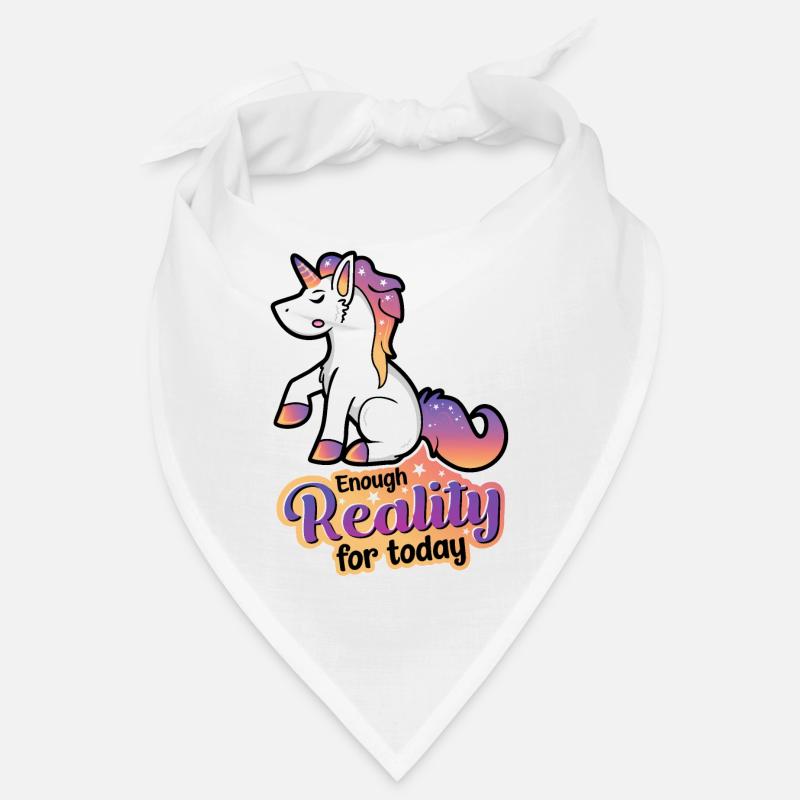 Enough Reality for today -Einhorn - Bandana - Weiß